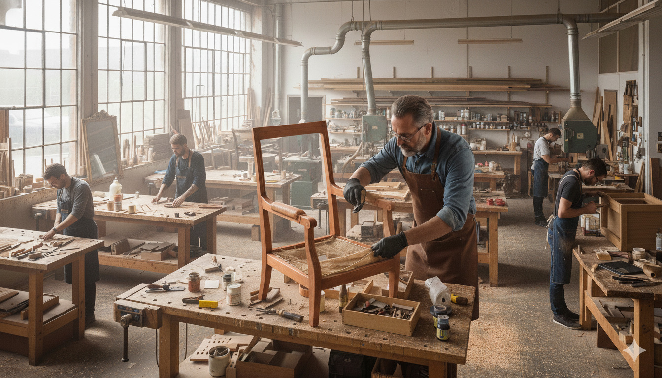 Wood furniture restoration process